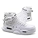 HCHCTRY Women's Trendy Stylish Sneakers, Comfortable Wear-Resistant Skateboard Shoes for All Seasons, Street Style (White and red,9.5)