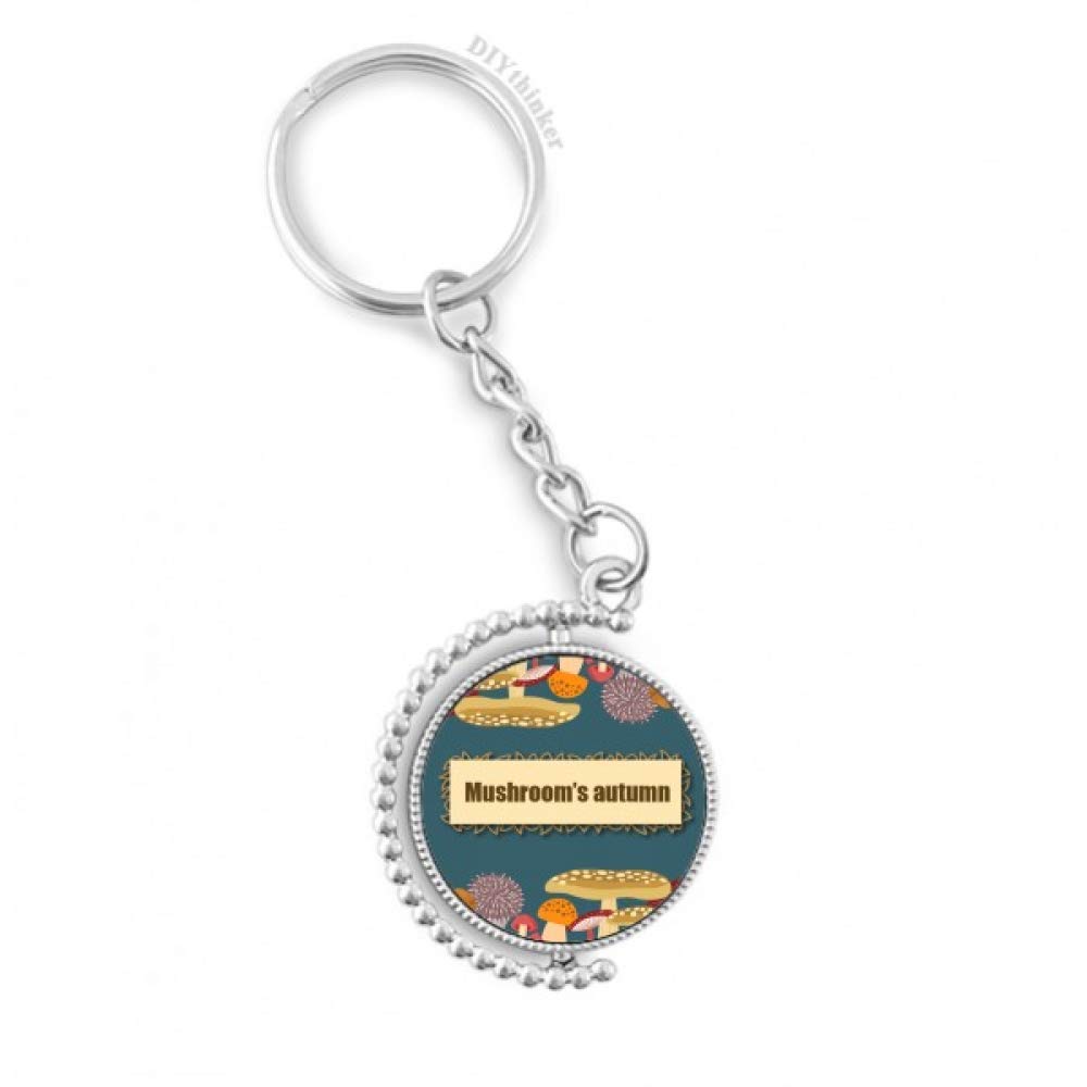 Porte-clés anneau rotatif champignon bleu DIYthinker 3x9cm - 4