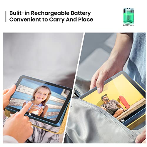 Kodak Wifi Digital Picture Frame 10.1 Inch With 16Gb Built-In Memory,4000Mah Battery,1280 * 800 Touch Screen Cloud 2.4Ghz Wifi, Auto-Rotate, Kodak App, Gift For Friends Family(Blue, 10 Inch) #TOP3