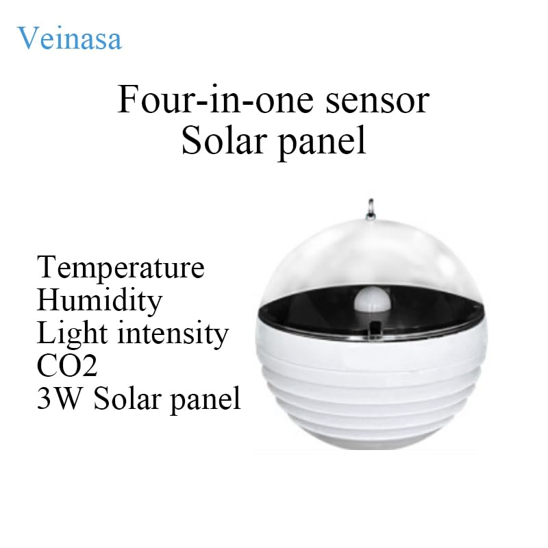 XS-THGCO2PD Monitoring of Temperature, Humidity, Light Intensity, and CO2 Concentration Spherical for Meteorological Monitoring 3W Solar Panel