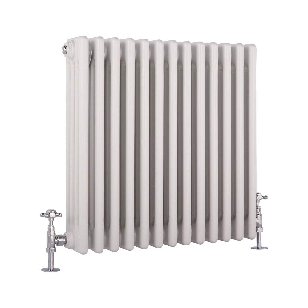 Milano White Windsor Cast Iron Style Horizontal Four Column Radiator - 600Mm X 605Mm