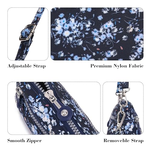 Image of Small Wristlet Wallets for Women Nylon RFID Cross body bag | Cell Phone Purse with Built-In Card Slots for Daily Outings