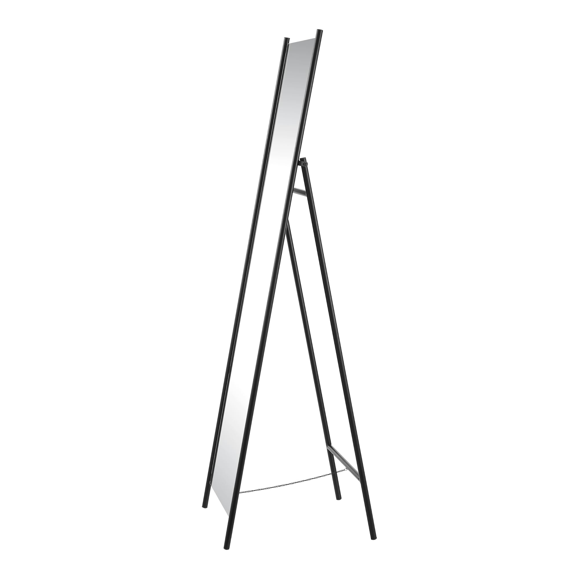 [en.casa] Specchio da Terra a Figura Intera Specchio Lungo Rettangolare 150 x 37,5 cm Specchio da Pavimento con Telaio in Metallo Nero