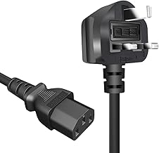 FEDUS 3M Standard UK Power Cable Cord for Desktop PC with Fuse, 3 Pin IEC C13 Plug Power Supply Cable for, Work Station AC...