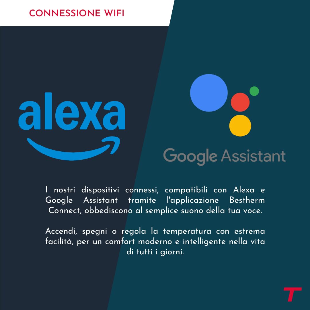 THOMSON - Radiatore elettrico fisso collegato WiFi a inerzia secca ceramica + pellicola con termostato intercambiabile 1500 W THOMSON MOLY orizzontale bianco