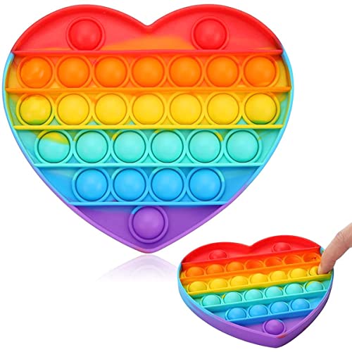 Pop It Coração Colorido Brinquedo Anti Stress Fidget Toy