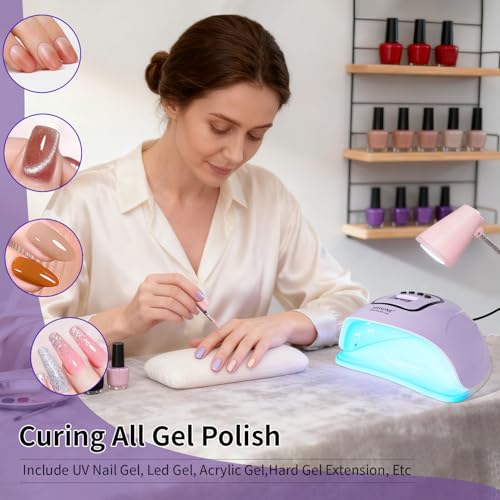 Image of JODSONE U V LED Nail Lamp, Nail Dryer for Gel Polish with Led Light with Automatic Sensor & 4 Timers Purple