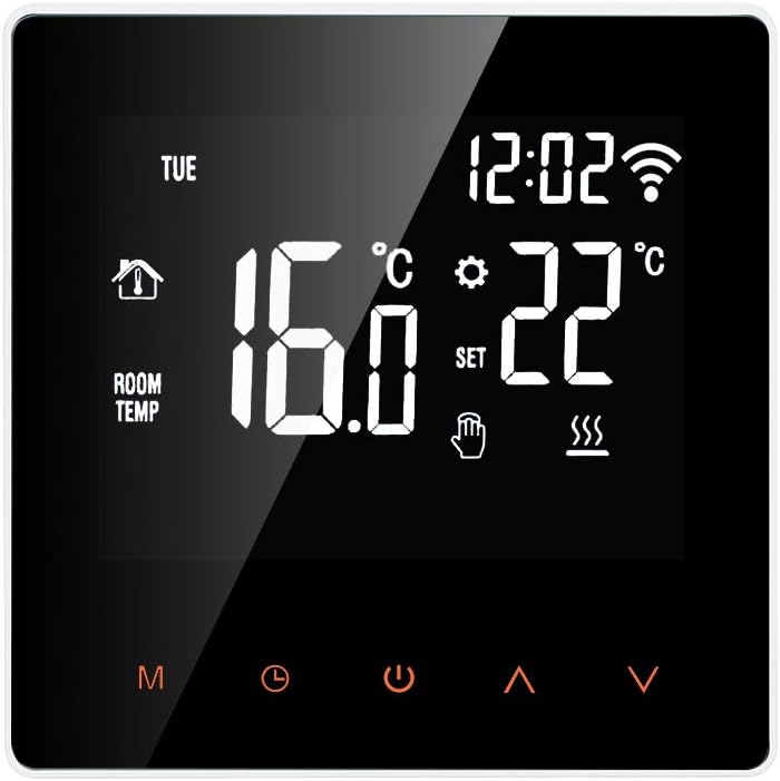 undefined Smart Thermostat Digital Temperature Controller LCD Display Touch Screen Week Programmable Electric Floor Heating Thermostat for Home School Office Hotel 16A