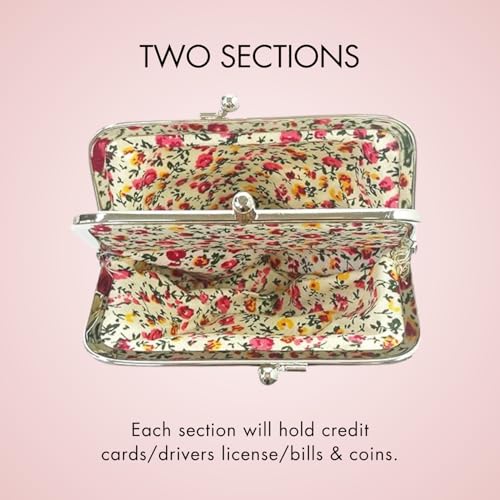 Image of MOCA Coin Purse for Women Mini Purse Small Wallet Ladies Coin Pouch Kiss Lock Clutch Coin Pouch Compact Frame Lock Portable Travel Coin Wallet for Women (Design 2)