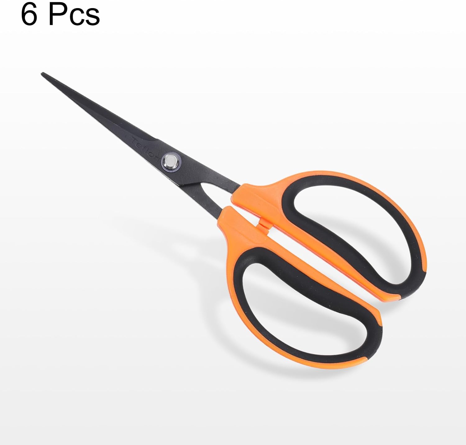 HARFINGTON 6pcs Trimming Scissors 7.2" Stainless Steel Garden Shears with Non-Stick Coating & Straight Precision Blade Hand Pruning Snips for Cutting Flowers