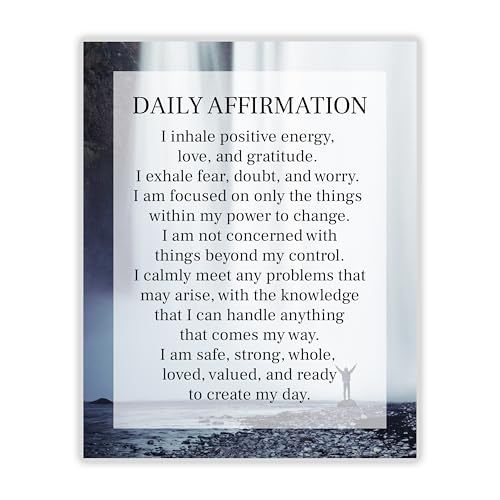 Daily Affirmation Inspirational Print | 8x10 UNFRAMED Motivational Wall Art | Ideal for Home or Office Décor | Great Modern Typographic Gift for Graduates, a New Job, Students | Create Your Day!