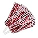 Hooshing 24PCS Red and White Pom Poms Cheerleading Metallic Foil Cheer Pompoms with Plastic Handles for Rooters Cheering Squad Team Spirit Sports