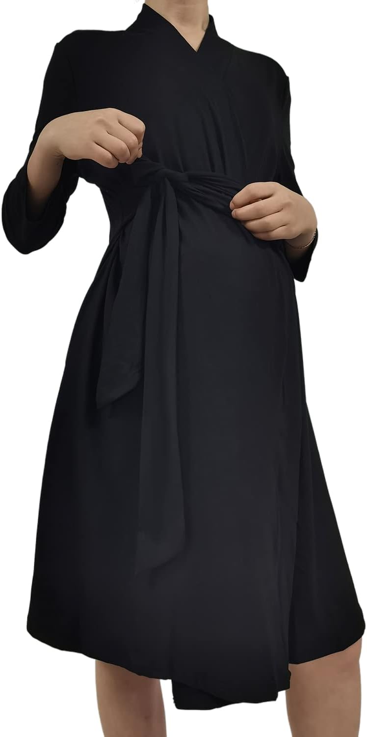 SUFEINI Swaddle Set with Matching Mommy Robe, Maternity Robe Nursing Hospital Delivery Labor Robes Pregnancy Women Loungewear - Image 3