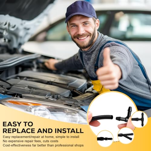 image for Meidier Windshield Washer Hose Kit, 4M Flexible Durable Rubber Washer 