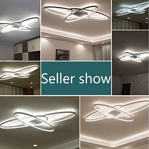Éclairage intérieur plafonnier LED 62W ovale avec télécommande noir - 7