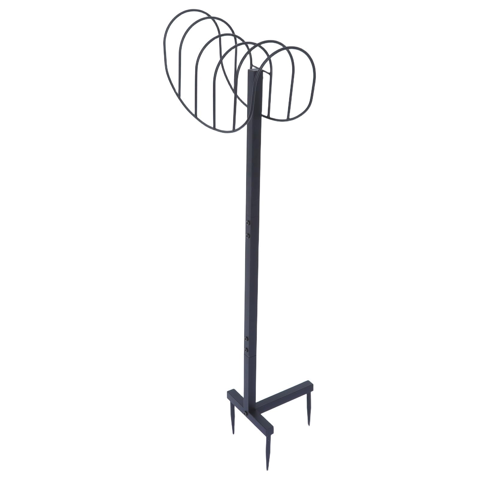PLAFOPE Support de Tuyau D'arrosage en Métal Noir Ancrage au Sol