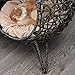 PawHut Katzenhaus aus Rattan mit Kissen Katzenschlafplatz Katzenhöhle mit erhöhten Füßen Silbergrau Ø52 x 58 cm