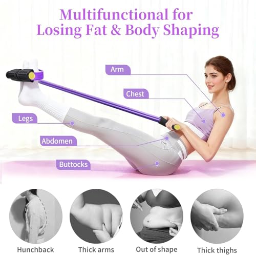 Image of Heavy Duty 4-Tube Tummy Trimmer Pedal Exerciser - Pull Reducer Resistance Band for Men & Women | Equipment for Belly Fat Loss, Waist Slimming & Full Body Workout (Multicolor) (2)