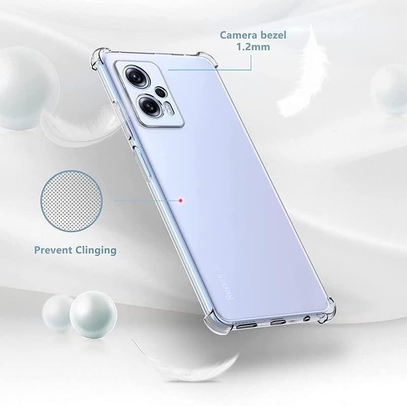 Image of BOXXO Flexible Back Cover for Mi Redmi K50i 5G | Back Cover Transparent Clear Shockproof Case Four Corner Protection | Slim Protective Mobile Phone Cover for Mi Redmi K50i 5G