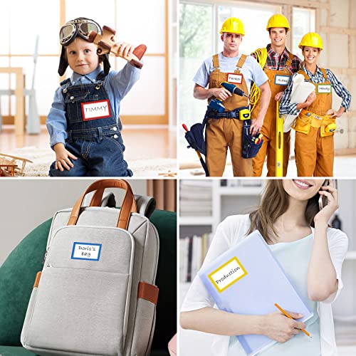 image for MFLABEL® Colorful Plain Name Tag Labels 200 Stickers Name Tag Sticker