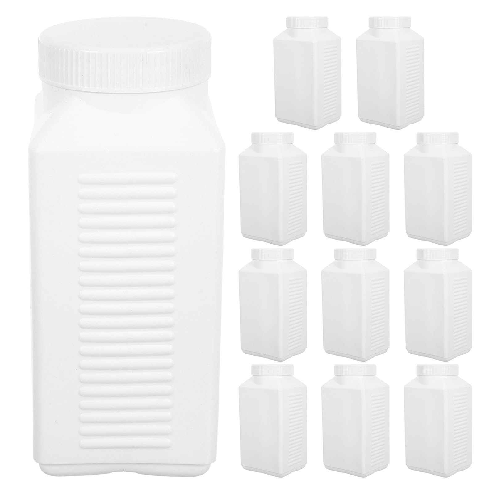Toddmomy 12 flaconi rettangolari da 1000 ml in HDPE per prodotti chimici - Contenitori per reagenti da laboratorio - Contenitori in plastica per reagenti per la dispensazione di soluzioni e campioni