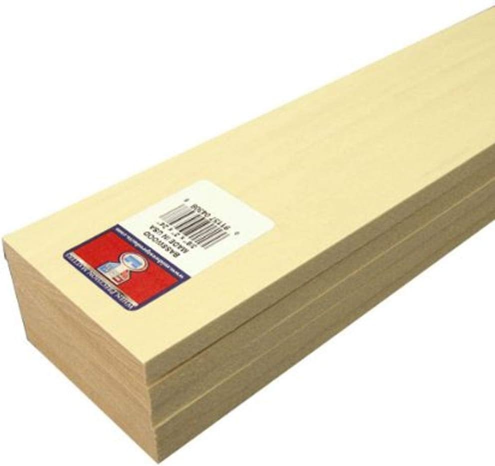 Midwest Products 4308 Micro-Cut Quality Basswood Sheet Bundle, 0.375x3x24 Inches