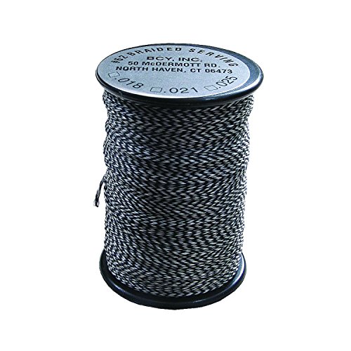 BCY 62 Braided Center Serving Black/White .018 100 yds.