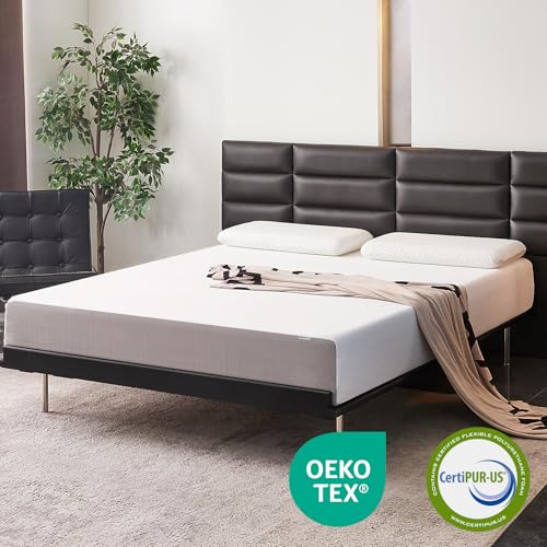 Image of Amazon Basics Breathable Gel Memory Foam Mattress, Medium Firm, 10 Inch, King, White /Grey