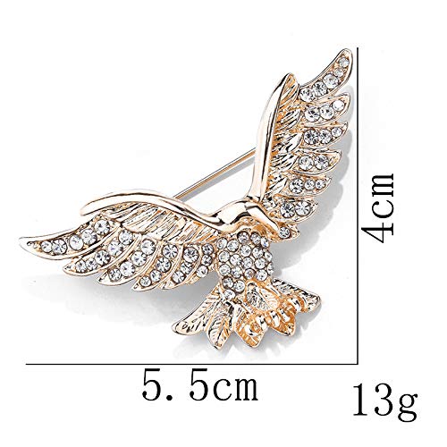Broche en forme d'aigle sertie de strass – Bijou animalier haute finition - 2