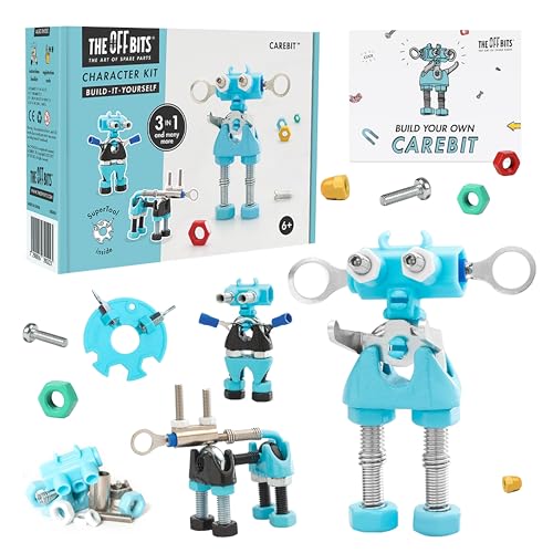 The Off Bits CareBit Build Your Own Robot Toy Construction Set, Educational Gift STEM Activities Learning Kit, Creative Build and Play Model Kit Steam Toys for 6 7 8 9 10+ Year Old Boys & Girls