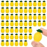 CLESDF 60Pcs Mini Resin Pineapple, Artificial Tiny Pineapple Figurines, Fake Pineapple Decor for Party Fruit Bowl Home Kitchen Photography Props