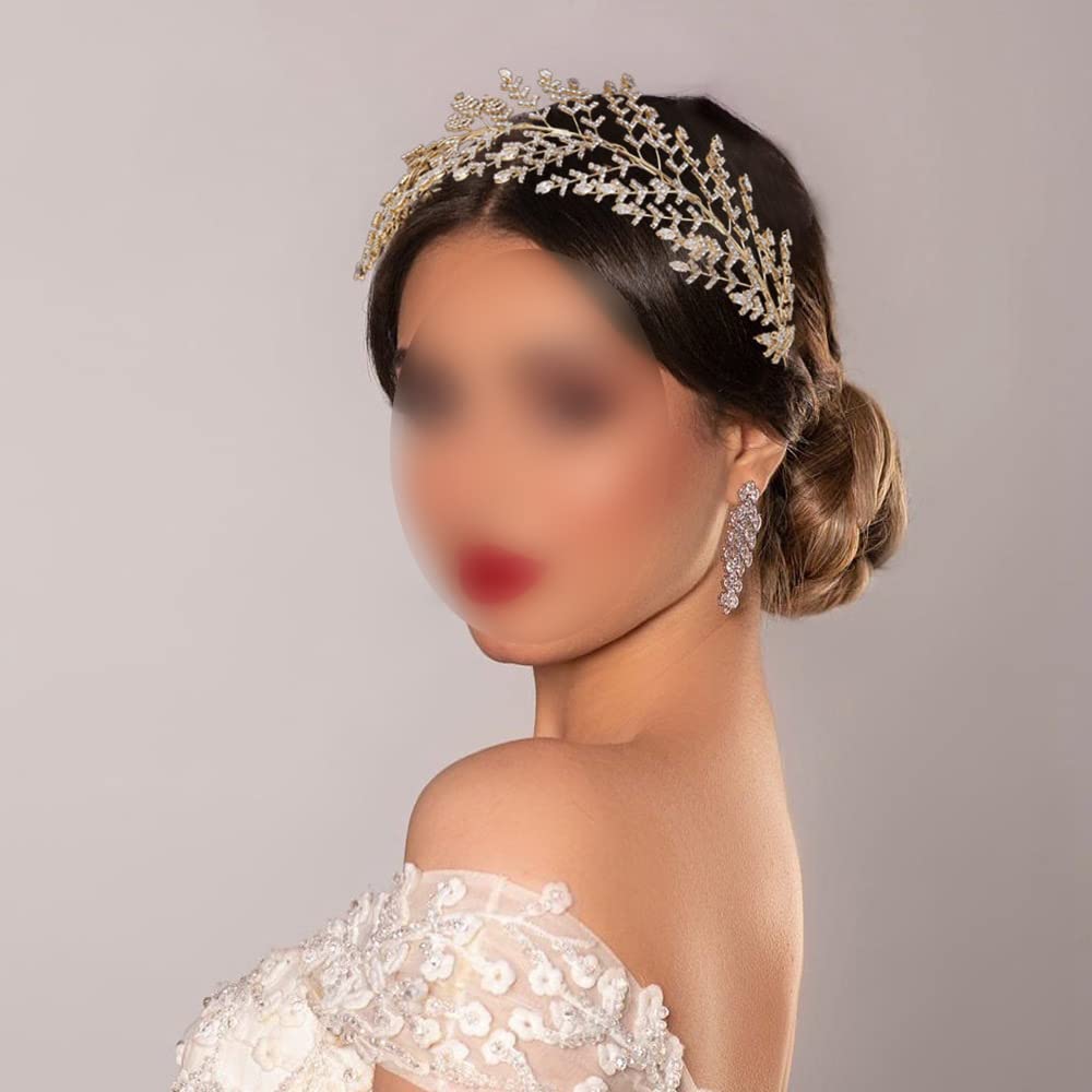Tiara Corona di Cristallo Copricapo da Sposa con Fascia da Sposa in zircone, Copricapo da Sposa per Capelli da Donna diademi per Copricapo da Sposa Copricapo da Sposa