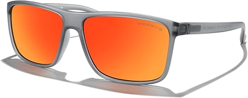 MERRY'S Gafas de sol deportivas polarizadas rectangulares para hombres y mujeres, ciclismo, conducción, pesca, protección UV400, S8225
