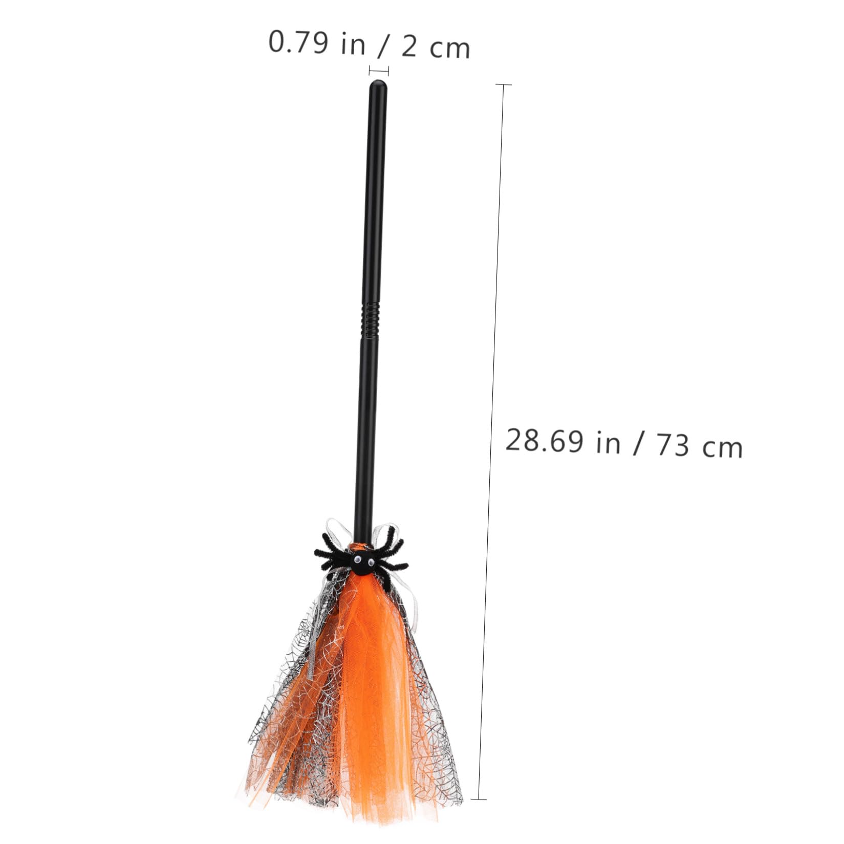 Alasum Scopa da Strega per Halloween in Plastica Leggera Arancione, Accessorio Cosplay per Feste a Tema, Scopa delle Streghe e Decorazioni Halloween