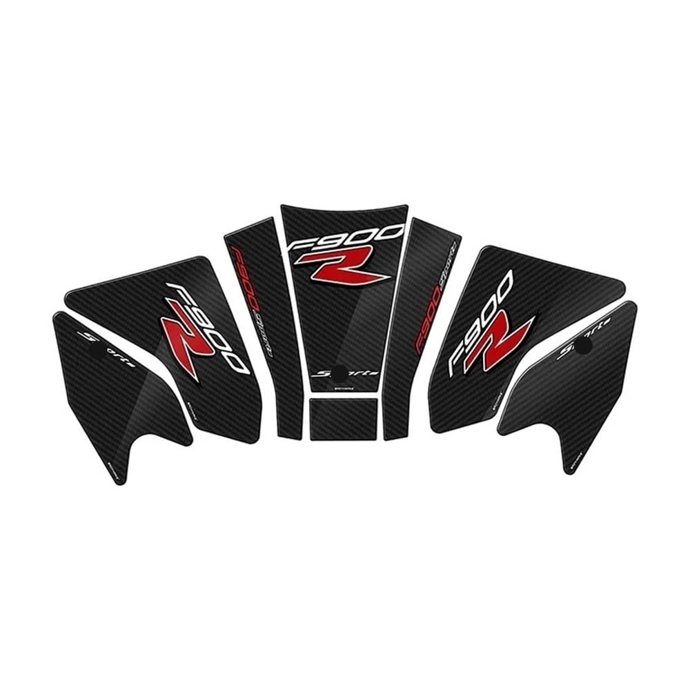 3D Epoxy Resin Motorcycle Tank Pad Protector Transparent Fish Bone Decal Fit for F900R 2020 2021