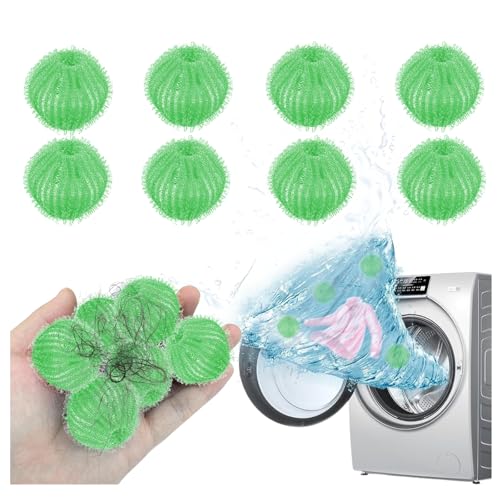 Boule Anti Poils Machine à Laver, Lot de 8 Boules de Séchage Nylon Résistant Au Décolorage pour Friction Accrue pour Un nettoyage Efficace Des Poils et Salissures Réduire l'enchevêtrement