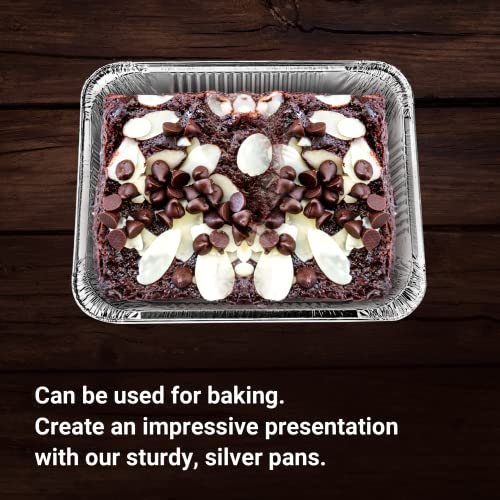 Nicole Home Collection 8812 Aluminum Pans Half Size, 9X13, Extra Heavy Duty Disposable Foil Pans For Baking (30 Pack) Roasting & Chafing, Deep Tin Foil Bakeware, Steam Table Tray thumb #5
