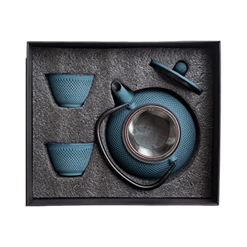 Tealøv TETERA HIERRO FUNDIDO 800 ML SET – SERVICIO DE TÉ COMPLETO de Tetera de Hierro Fundido con Infusor, Tazas de té y… - Imagen 8