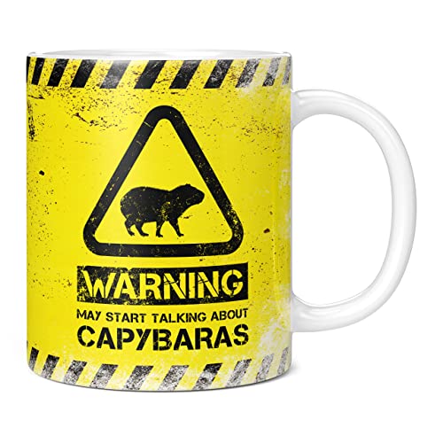 Mug Monster,Mug humoristique avec inscription « Warning May Start Talking About Capybaras » - Tasse à café en céramique, tasse extra large et géante disponible, tasse blanche de 325 ml Cover