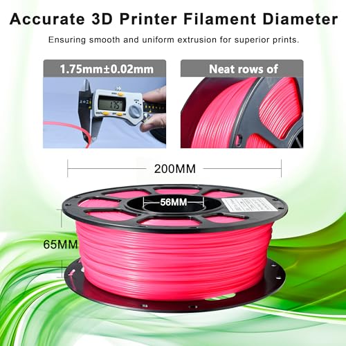 Image of iBOSS 3D Printer Filament, Temperature Color Change PLA+ Filament 1.75mm, Neatly Wound 3D Printing Filament, Dimensional Accuracy + /-0.02mm, Fit for Most FDM 3D Printers, 1KG Spool. (Red to Pink)