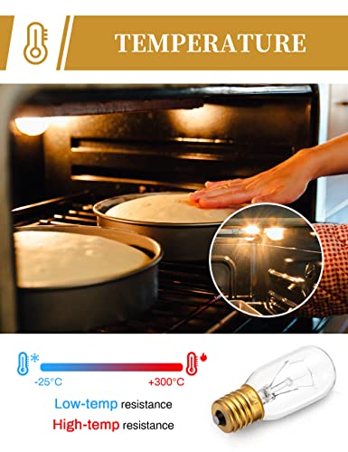 Doresshop 40 Watt Appliance Light Bulb, 4Pack T8 Tubular Incandescent Light Bulbs, Microwave Oven Replacement Bulb, E17 Indicator Intermediate Base, Dimmable, Warm Whte Glow #TOP3