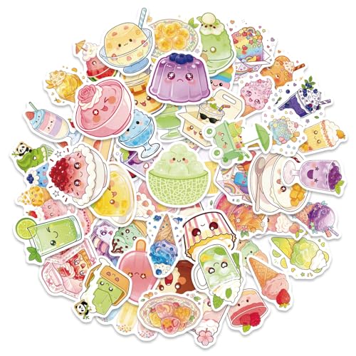 50Pcs Kawaii Dessert Stickers,Waterproof Vinyl Cute Sweet Treat & Pastel Food Stickers For Journaling,Laptop,Water Bottle,Planner, Scrapbook,Phone Case,Tumbler,Diy Decor For Food Lovers