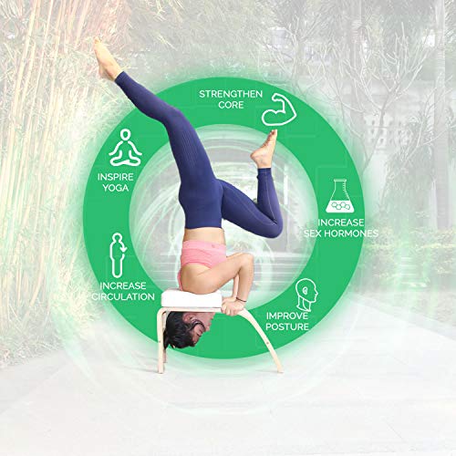 Yoga Inversion Bench Headstand Prop Upside Down Chair for Balance Training Core Strength Building Backbends Yoga Asana Practice Chair - Image 4