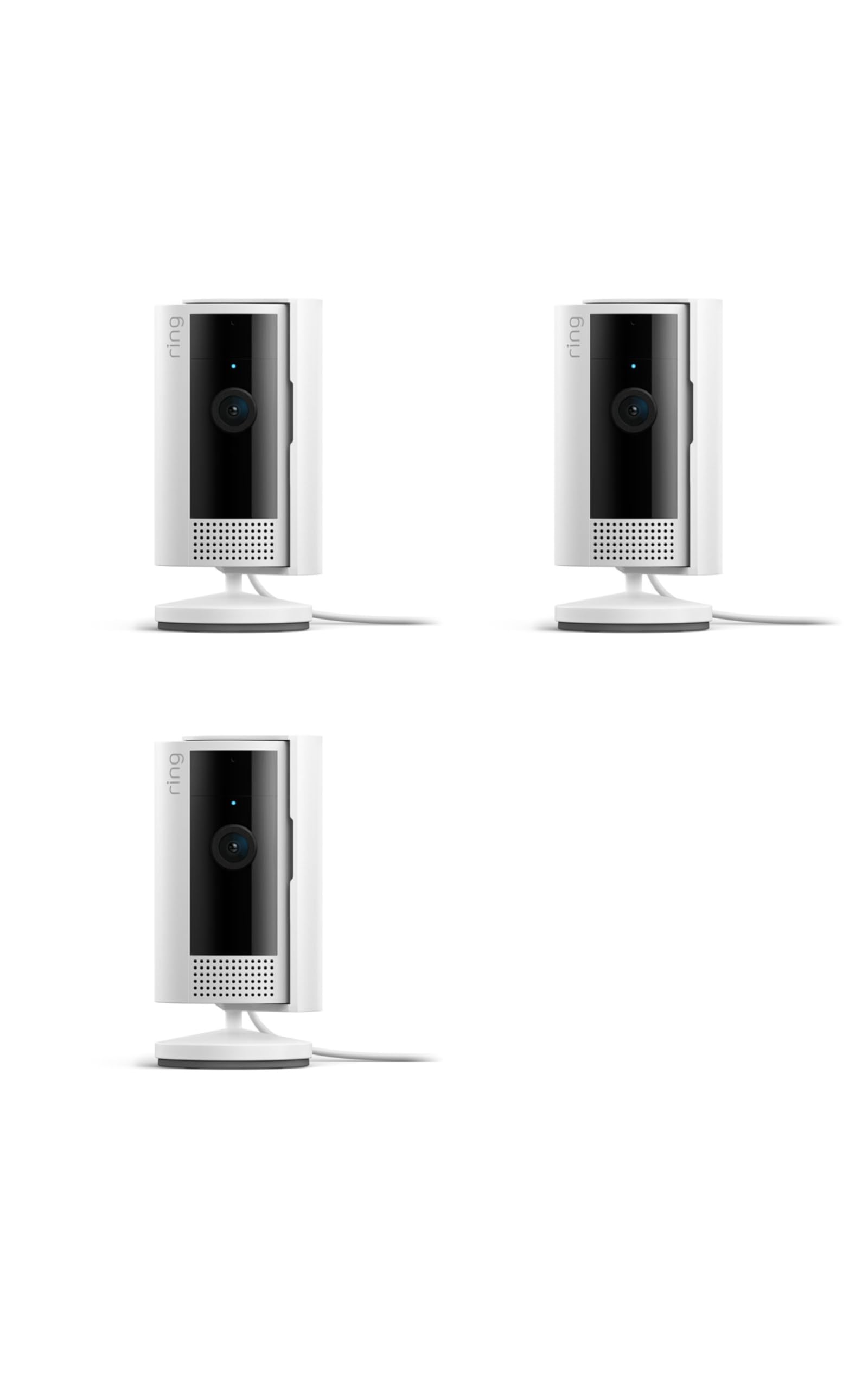 Ring Indoor Cam, Home or business security in 1080p HD video, 3-pack, White