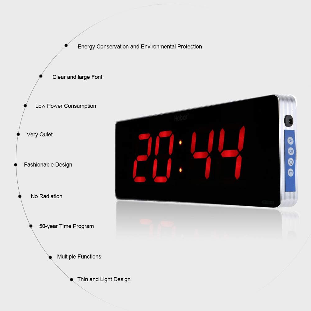 Casa Orologio da Parete Digitale Orologio da Parete a LED Digitale Temperatura EU Plug 110-240V (36 * 13 * 3cm) (Ora + Minute)