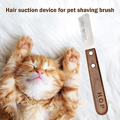 SoeHong Professionele Rvs Hondenkam, met Houten Handvat Grooming Borstel Haar Remover Pluck Haar Tool Scheren Kam… - Image 8