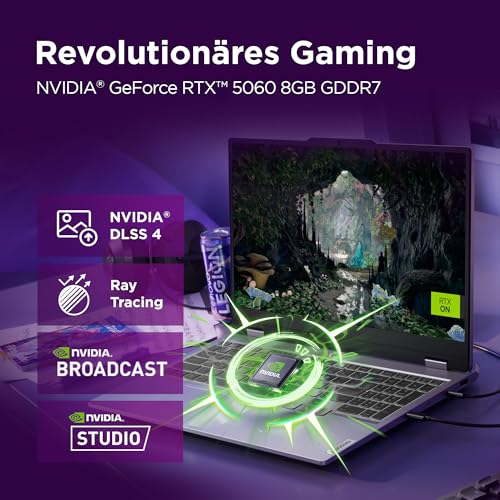 Lenovo LOQ Gaming AI Laptop | 15.6 Full HD 144Hz Display | NVIDIA GeForce RTX 5060 | Intel Core i5 | 16GB RAM | 1TB SSD | Win11 | QWERTZ | Weiß beleuchtete Tastatur | Grau | 3 Monate GamePass