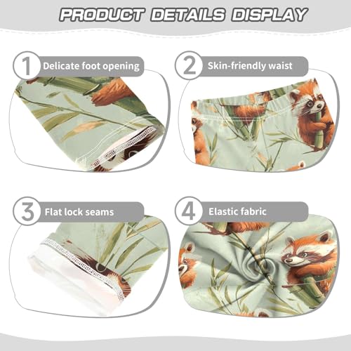 Funny Red Raccoon Girls Leggings Kids Yoga Pants Dance Active Tights 4T3