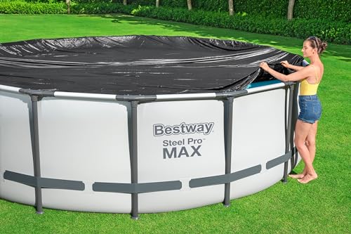 Miniatura 10 de Bestway Cobertor De Invierno Redondo Ø555 Cm De Pvc Para Piscinas Negro