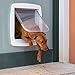 Ferplast Hundeklappe mittelgroße hunde, Katzenklappe, Haustiertür 4-wege steuerbarer Ein- und Ausgang, mit Schutz vor Zugluft, Kompletter Tunnel, SWING 11 Hundetür Haustierklappe, Weiß